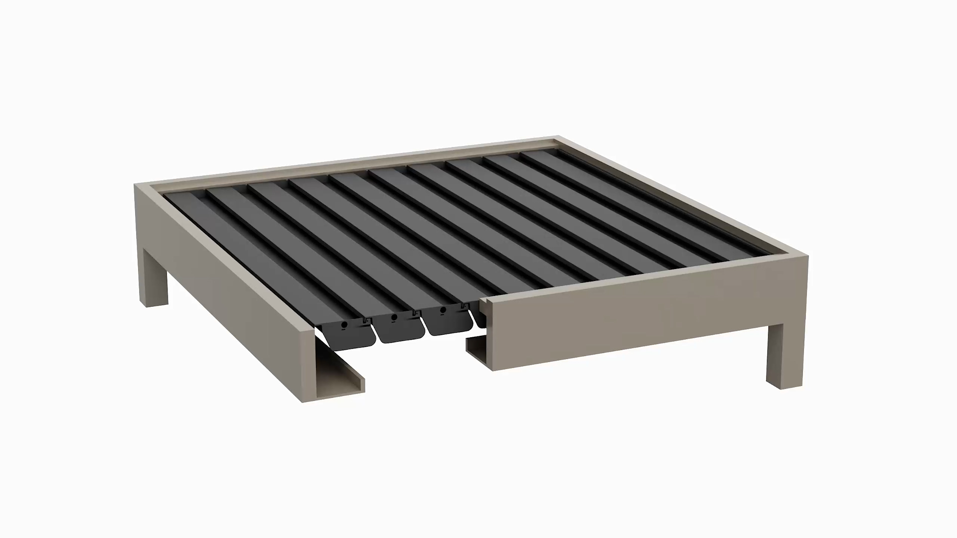 Med Twist louvre roof dune frame monument louvres