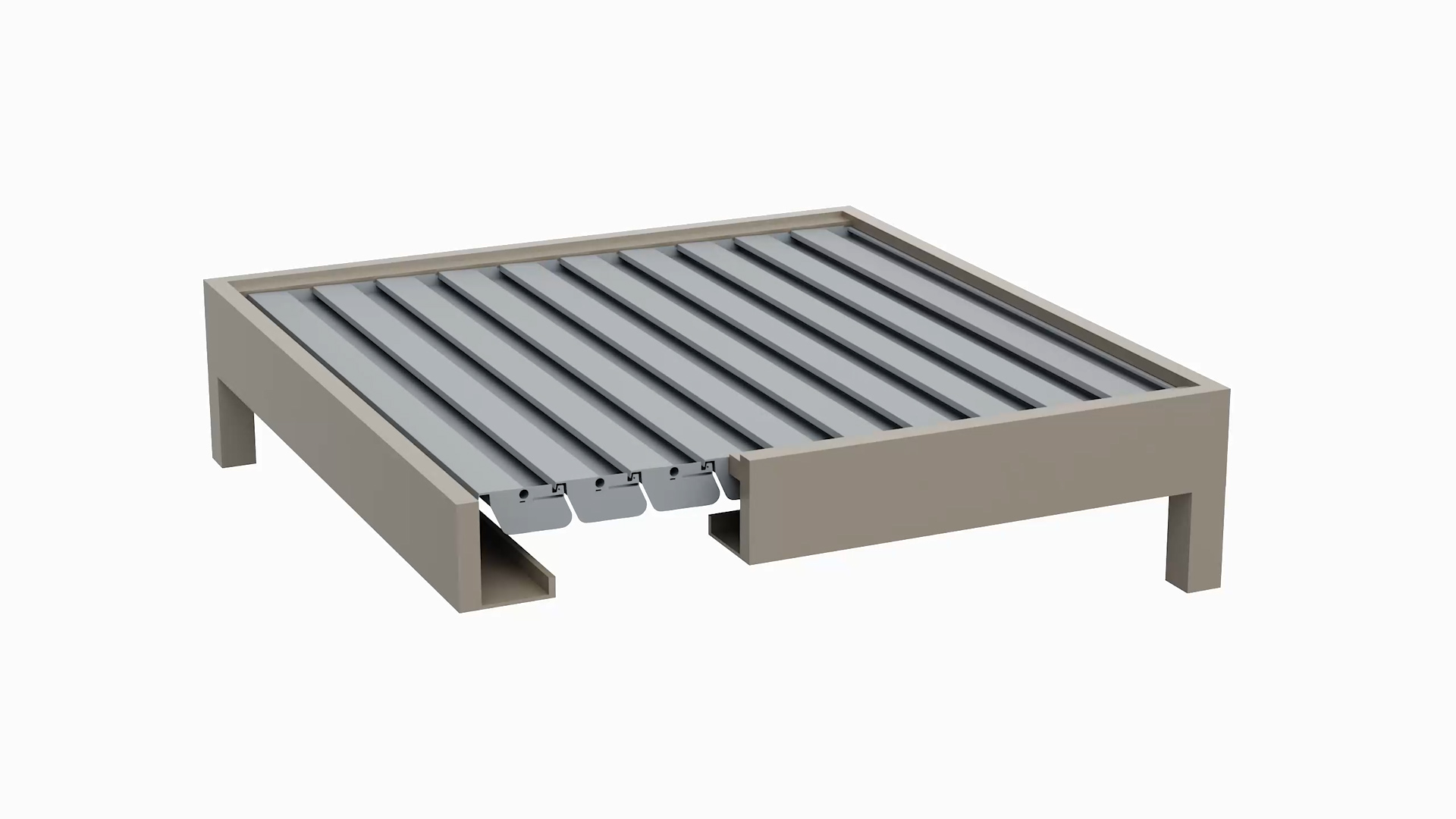 Med Twist louvre roof dune frame silver grey louvres