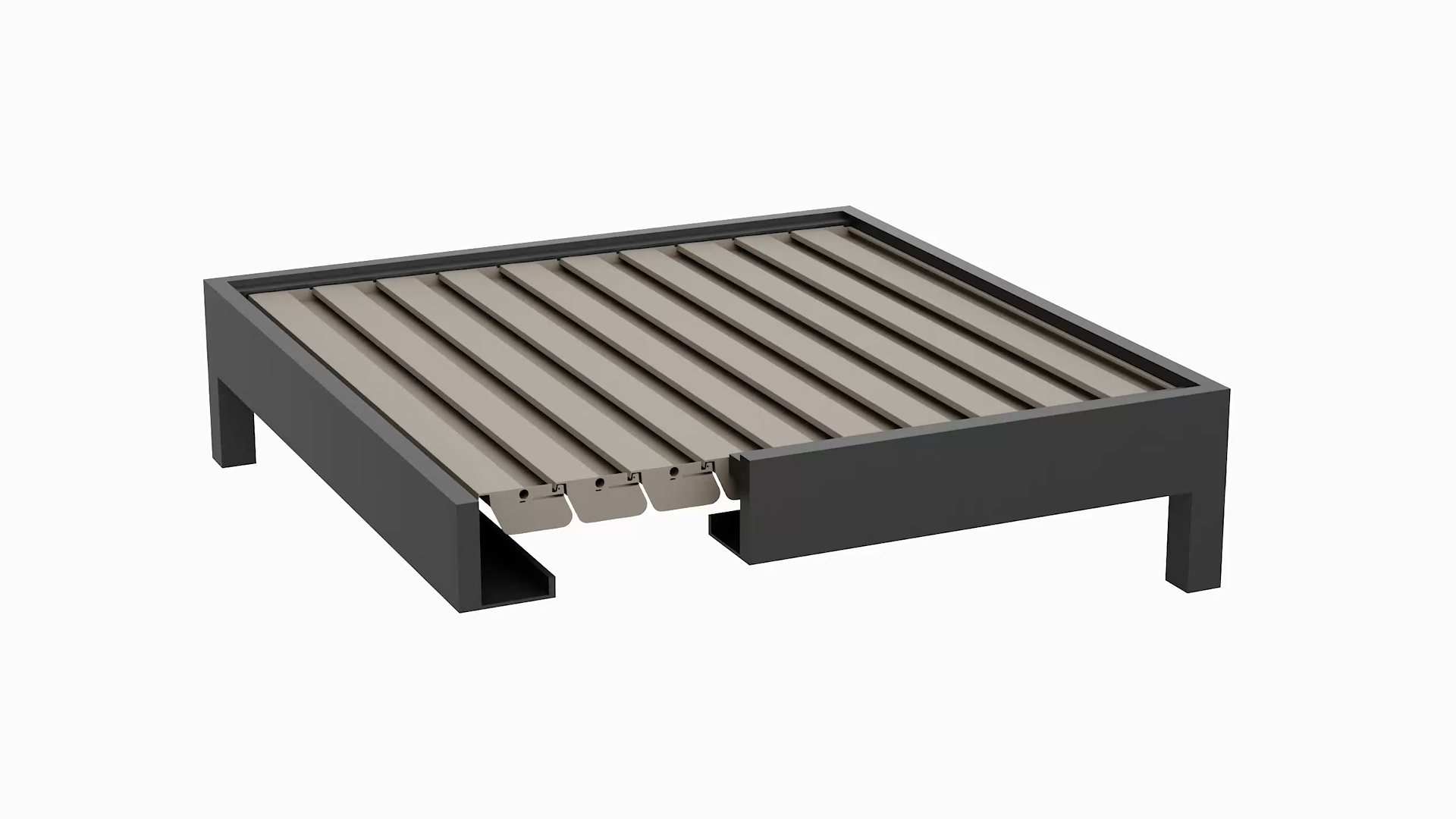 Med Twist louvre roof monument frame dune louvres