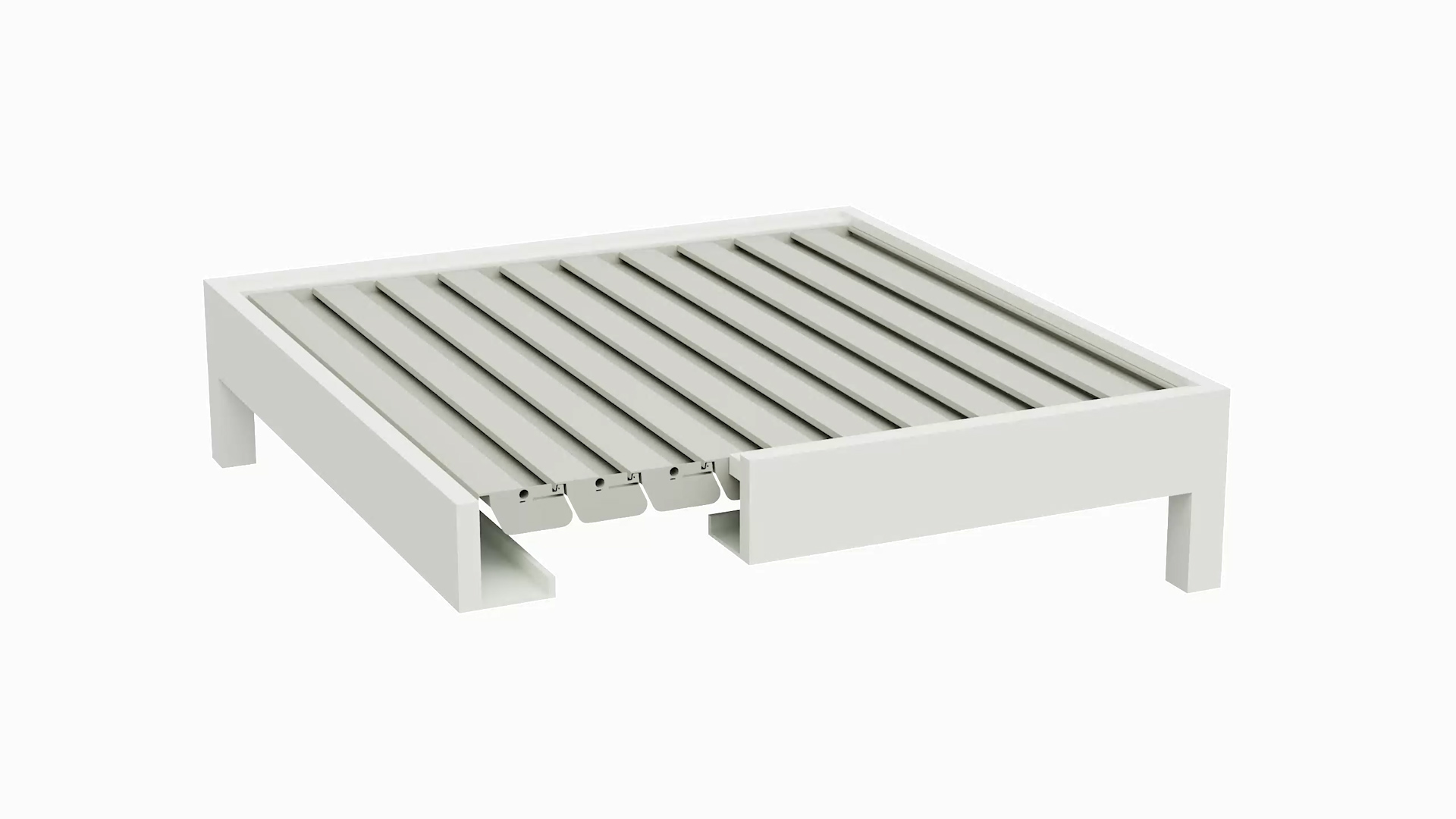 Med Twist louvre roof white frame surfmist louvres