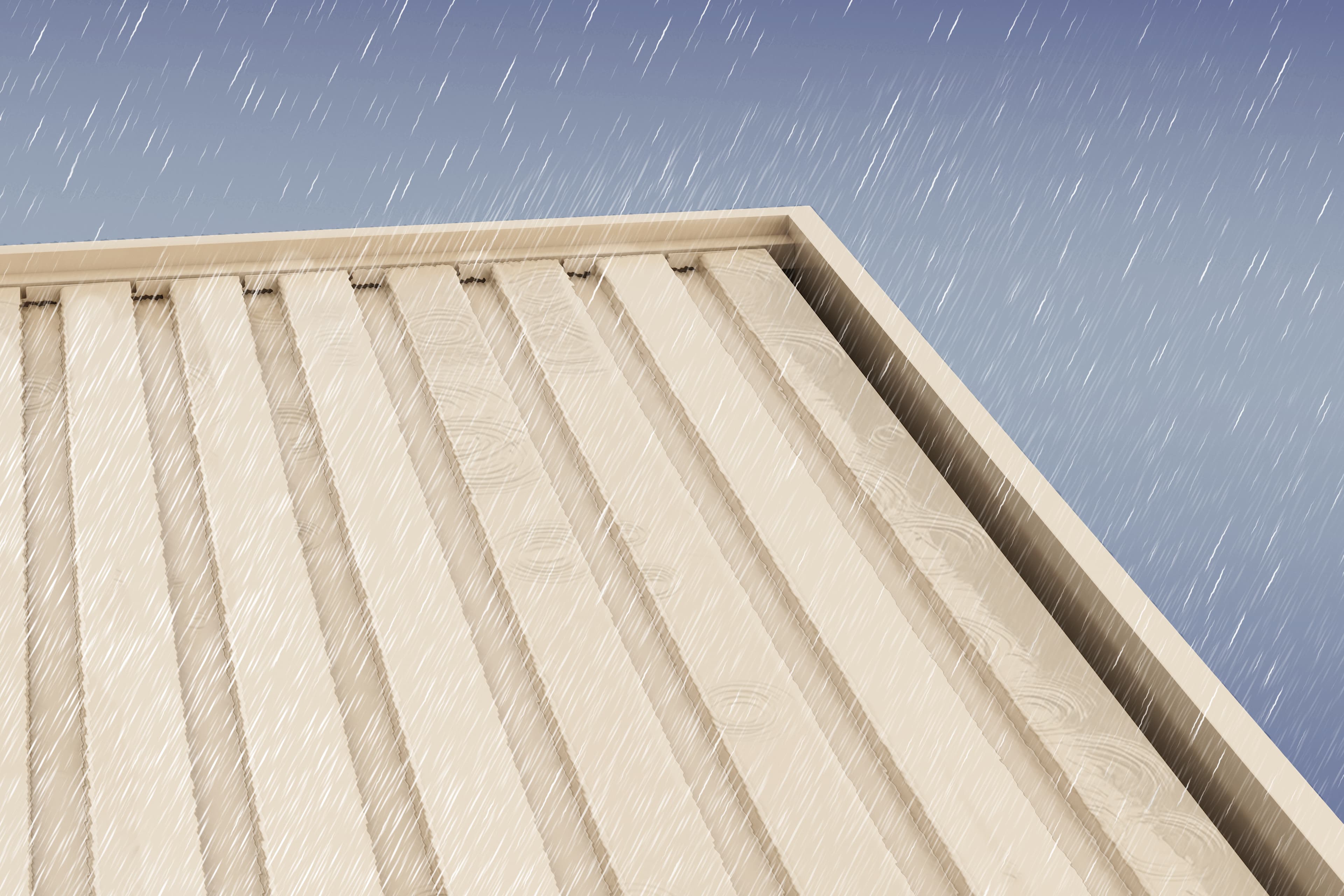 Adjustable louvre system in closed weather seal position