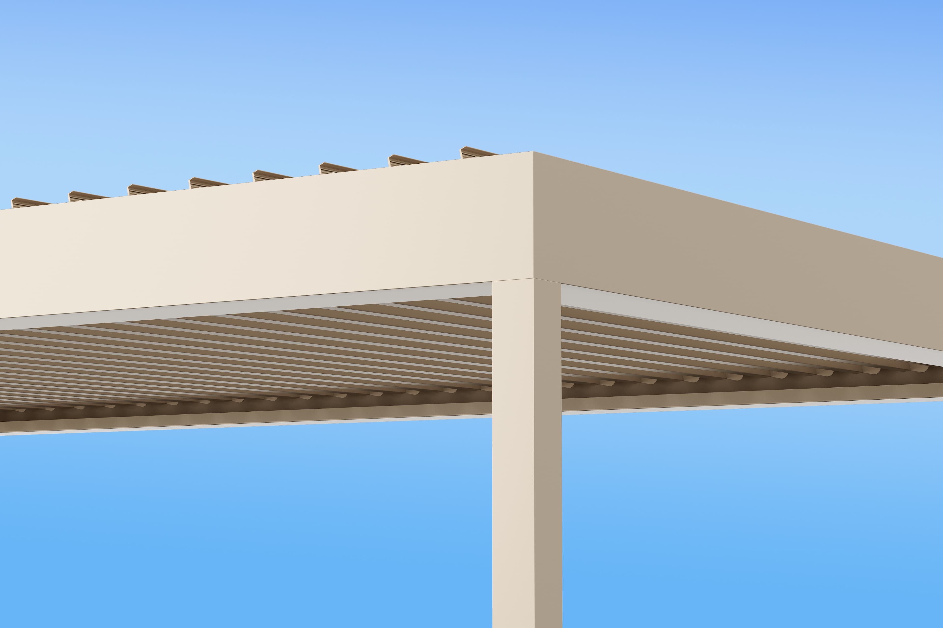Adjustable louvre system in light filtering state