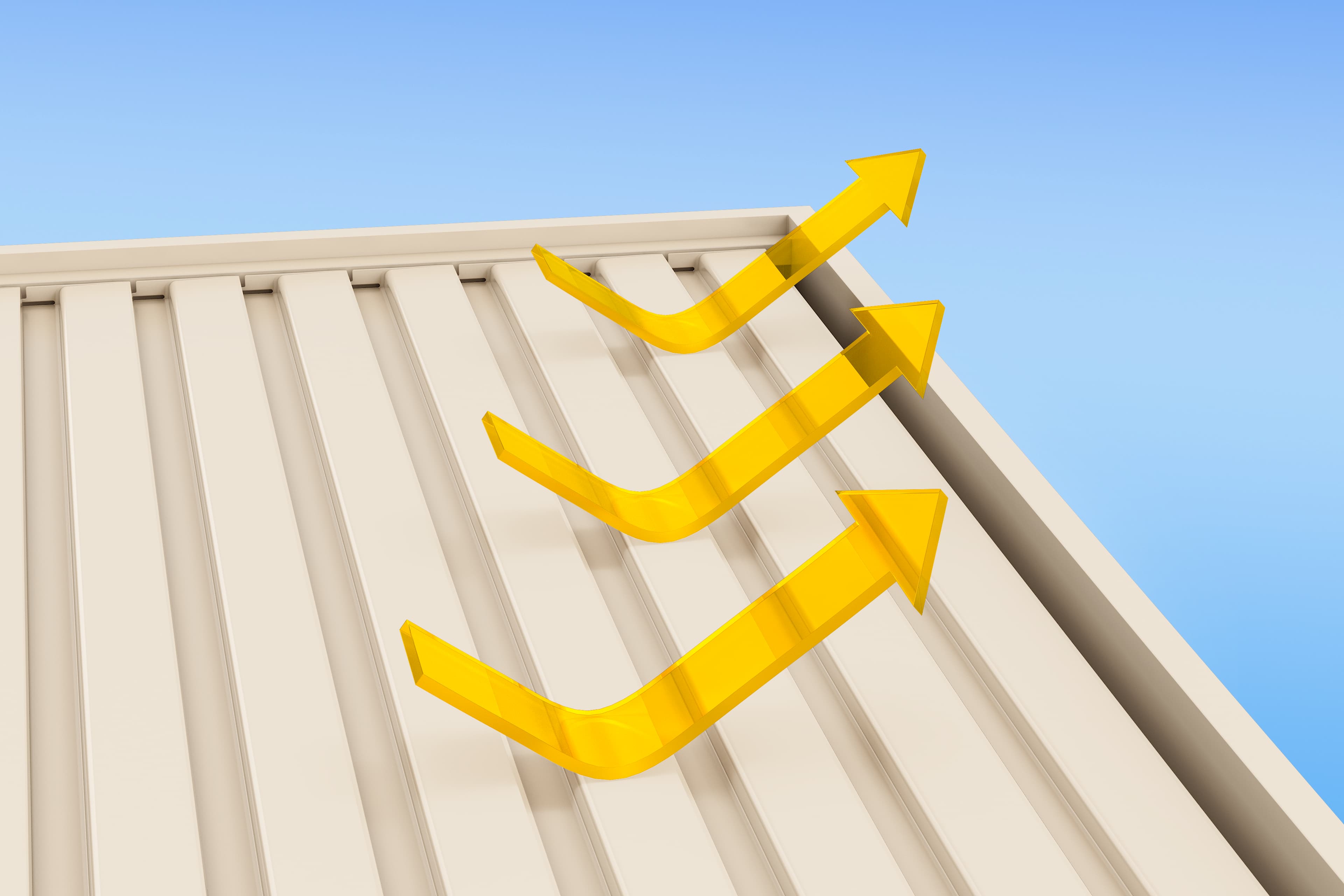 Adjustable louvre system in sun control position