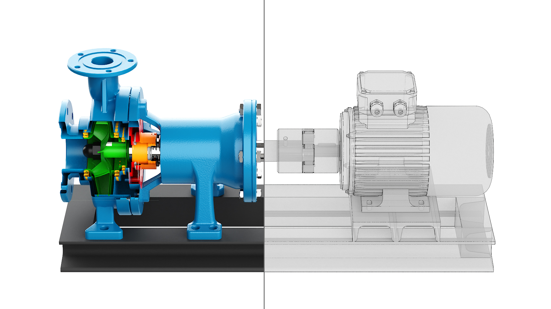 CAD to technical animation — centrifugal pump engineering visualisation