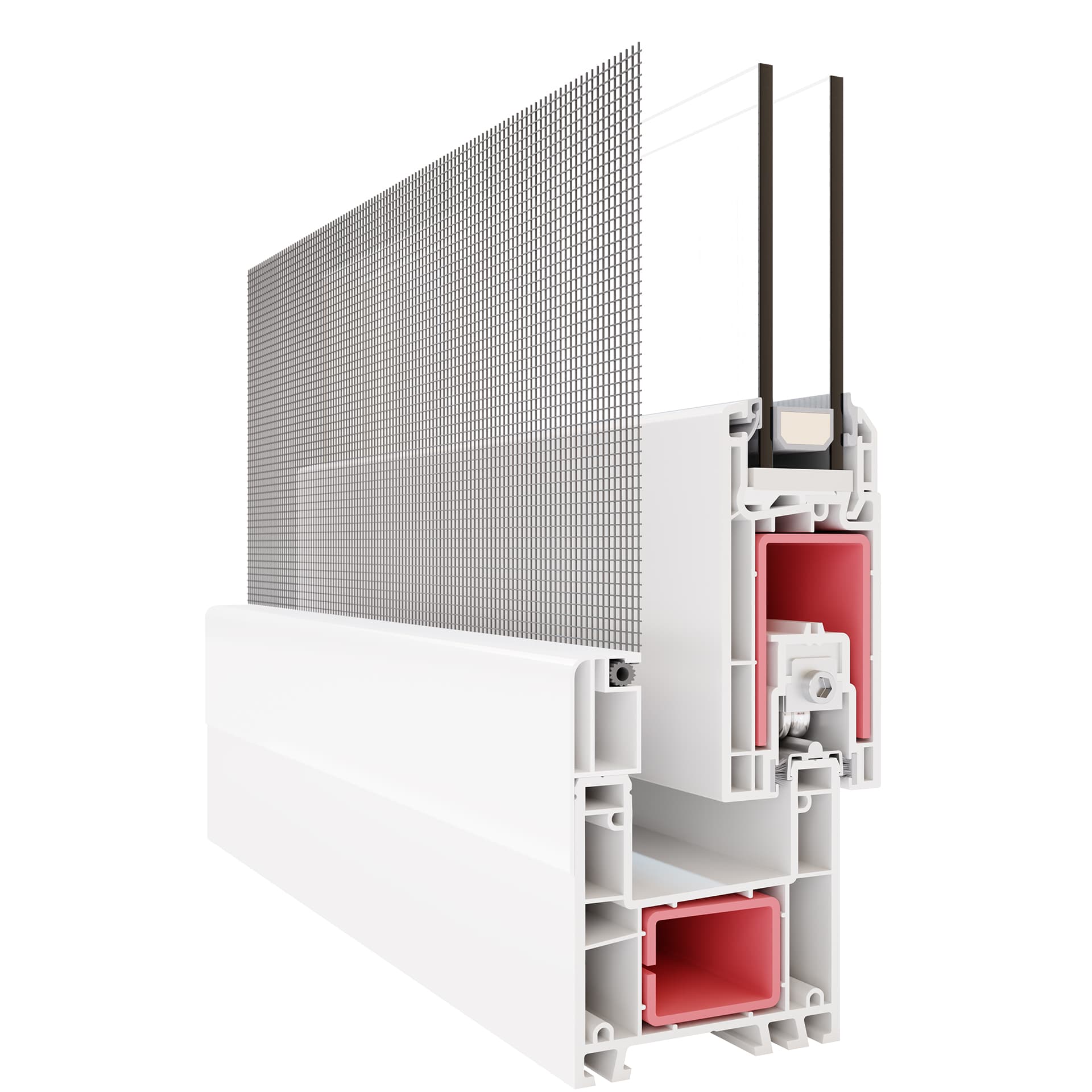Aluminium window frame cross-section