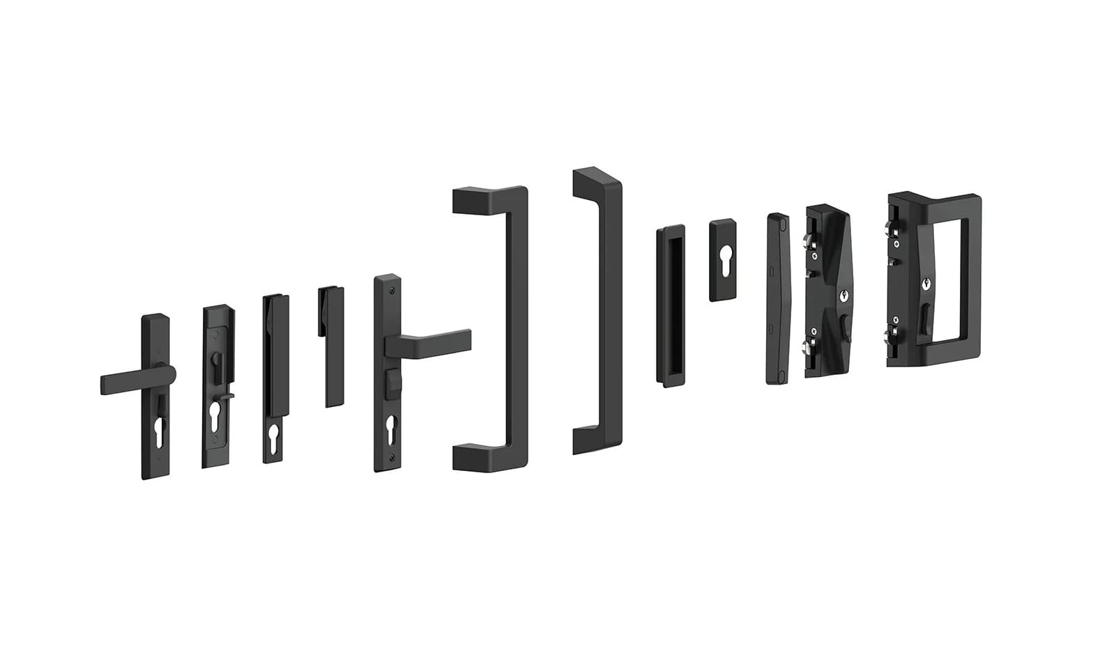 Forge Series door hardware — full product range visualisation